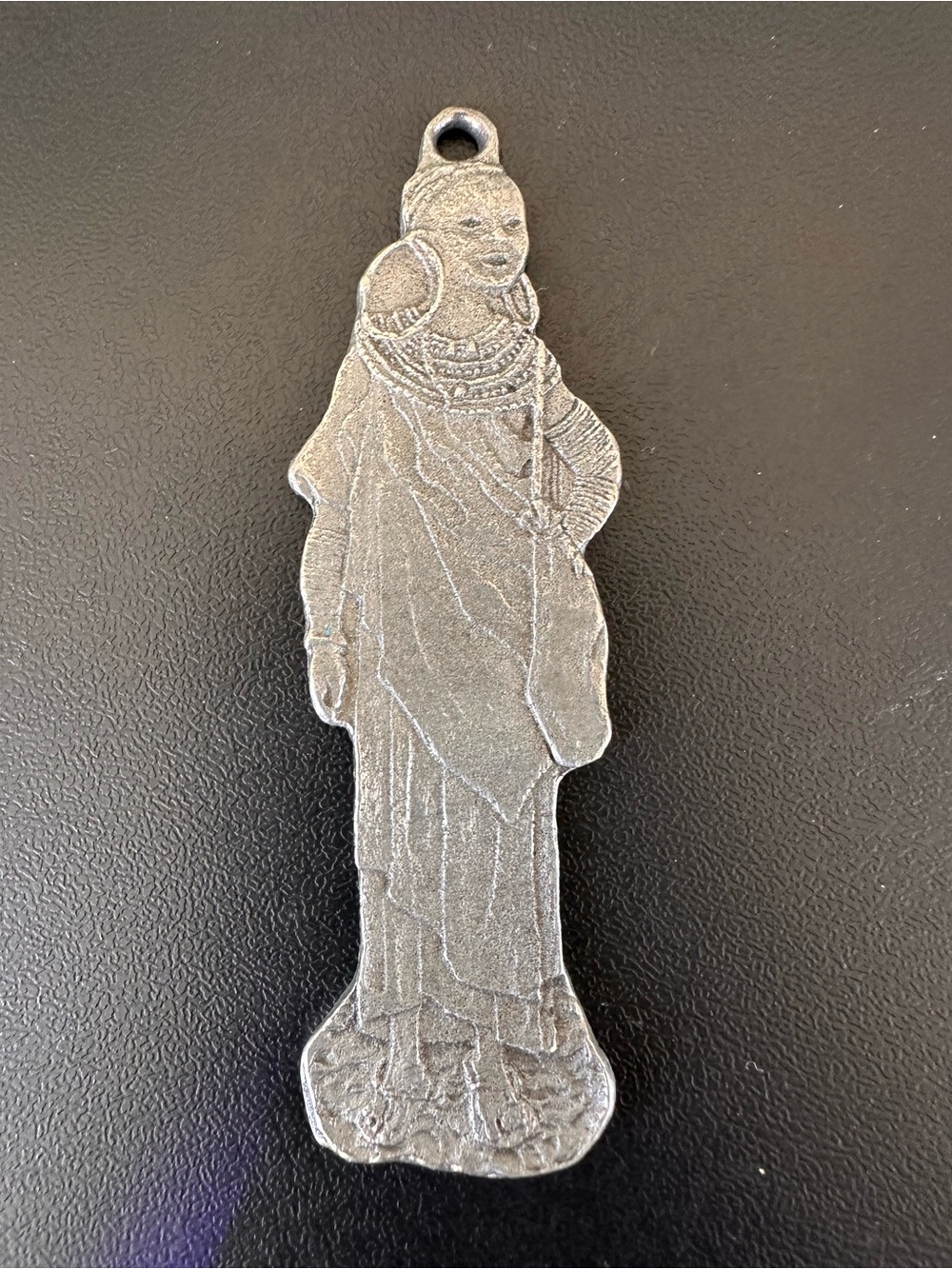 Vintage 1985 Handcrafted Canadian Red Cross Commemorative Pewter Figure Pendant